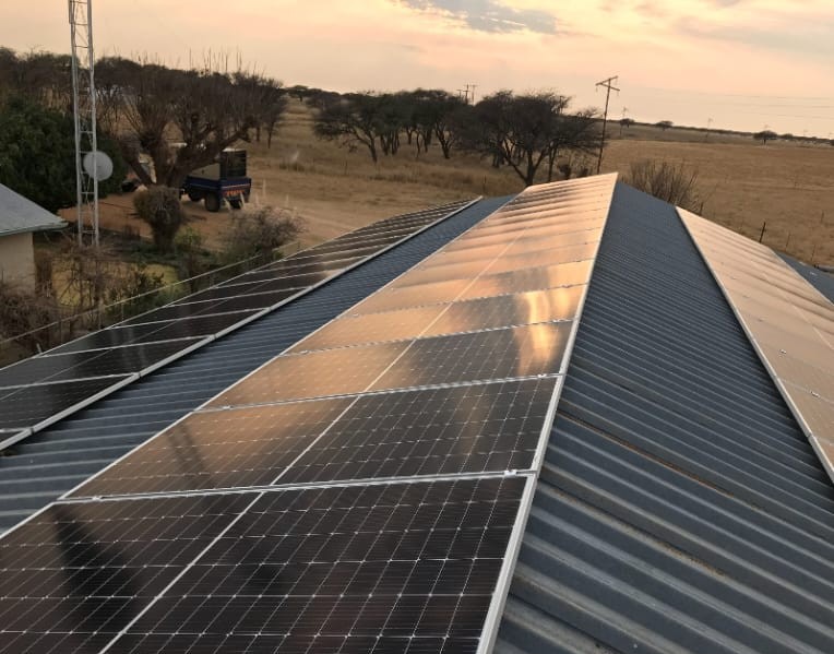 Installing solar panels on residential roof in Potchefstroom