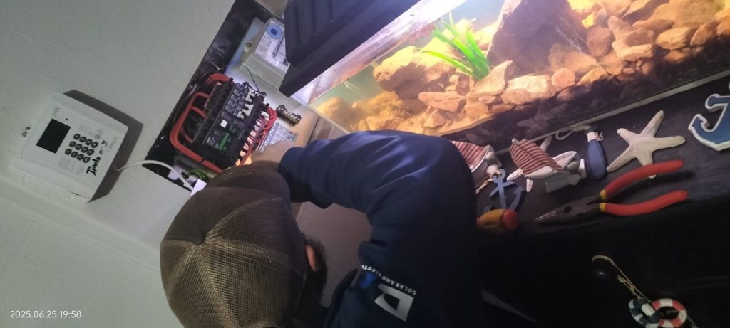 Electrician making repairs at a residential DB board in Potchefstroom